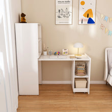 Load image into Gallery viewer, Stretchable Office Desk With Storage Shelves And Mobile Wheels
