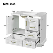 Load image into Gallery viewer, Traditional Bathroom Vanity With Soft Close Doors And Drawers
