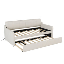Load image into Gallery viewer, Upholstered Daybed With Trundle And USB Charging
