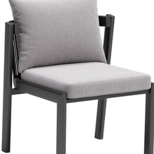 Load image into Gallery viewer, Slipcovered Aluminum Partially Open Back Dining Side Chairs (Set of 2) - Gray / Black
