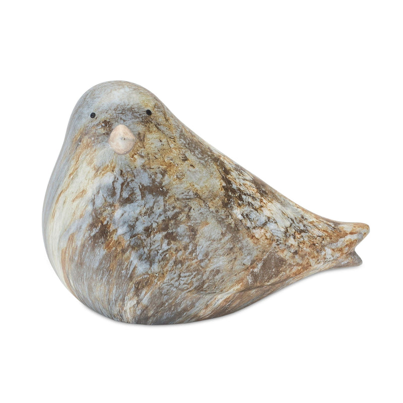 Faux Marble Bird Figurines (Set of 2) - Brown / Blue / Green