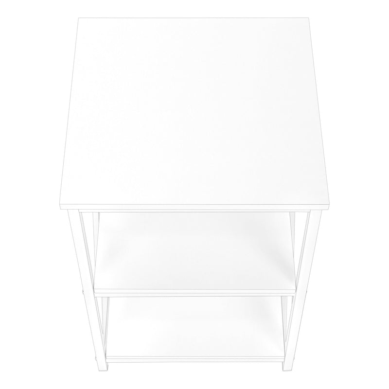 Rectangular Metal Accent Table - White