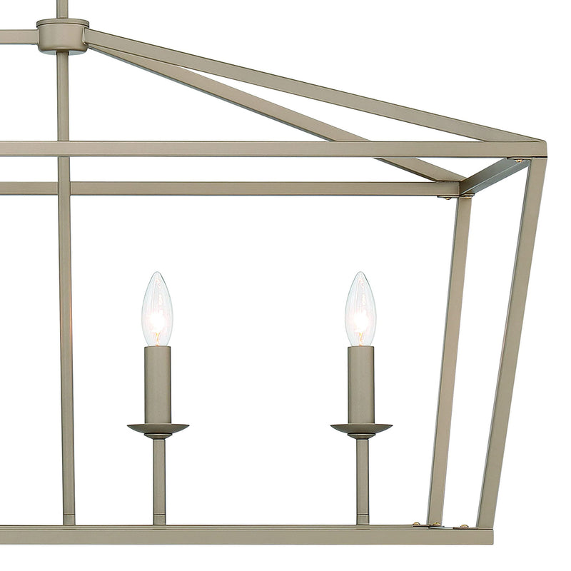 Candle Style Six Light Metal Dimmable Chandelier - Brass