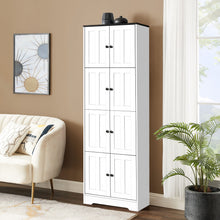 Load image into Gallery viewer, Tall Storage Cabinet With 8 Doors And 4 Shelves, Wall Storage Cabinet For Living Room, Kitchen, Office, Bedroom, Bathroom
