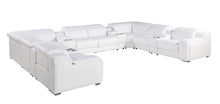 Load image into Gallery viewer, Italian Leather Power Reclining U-Shaped Twelve Piece Corner Sectional With Console - White
