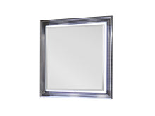 Load image into Gallery viewer, Wood Square Lighted Dresser Mount Framed Mirror - Silver / White
