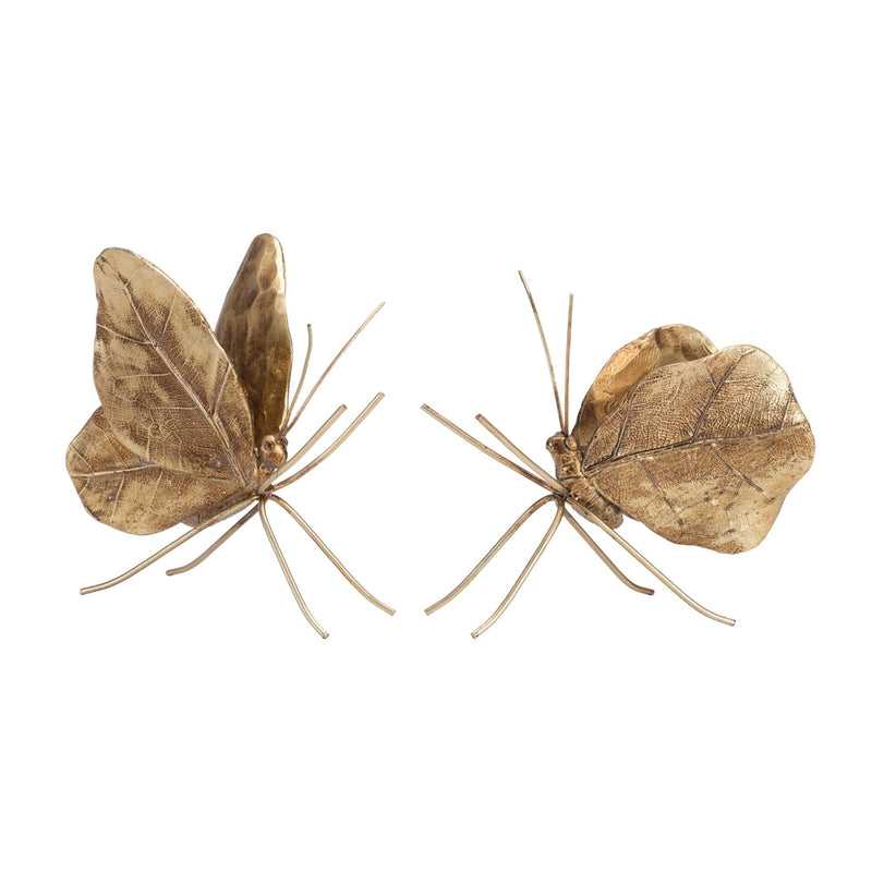 Poly Figurine Tabletop Sculpture (Set of 2) - Gold