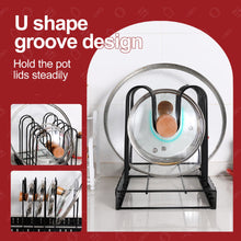 Load image into Gallery viewer, Adjustable Pot Rack Kitchen Storage Organizer - Black

