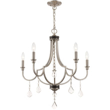 Load image into Gallery viewer, 27'' Five-Light Dimmable Chandelier With Shades - Nickel
