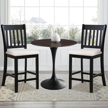 Load image into Gallery viewer, Transitional Rubberwood Dining Room Chairs (Set of 2) With Slatted Back - Black
