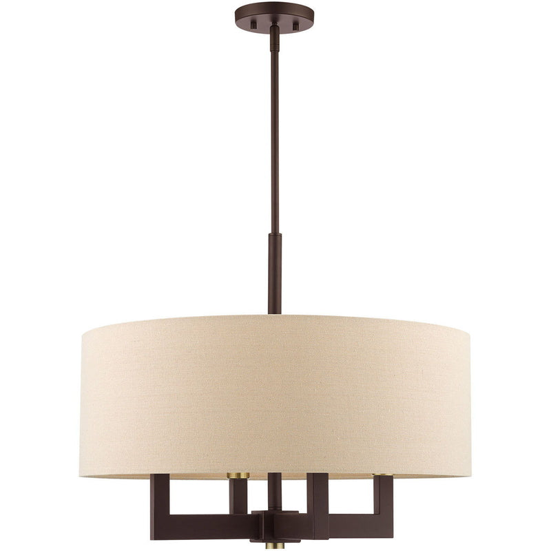 22'' 4 Light Dimmable Chandelier With Shades - Bronze