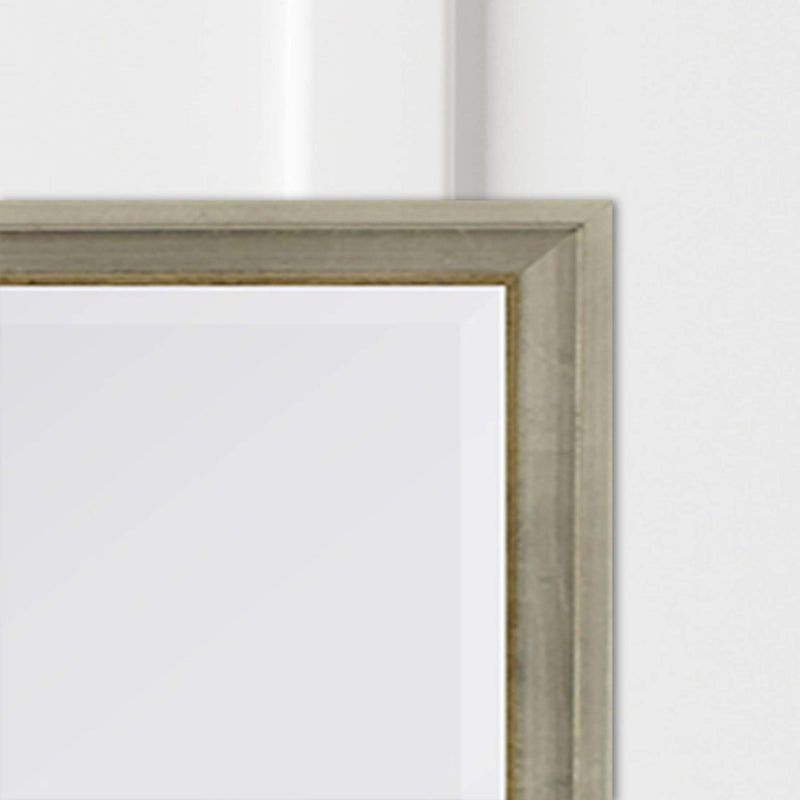 30'' Wood Accent Mirror - Silver