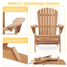 Load image into Gallery viewer, Lounge Patio Chair For Garden Outdoor Wooden Folding Adirondack Chair (Set of 2) Solid Cedar Wood Lounge Patio Chair For Garden
