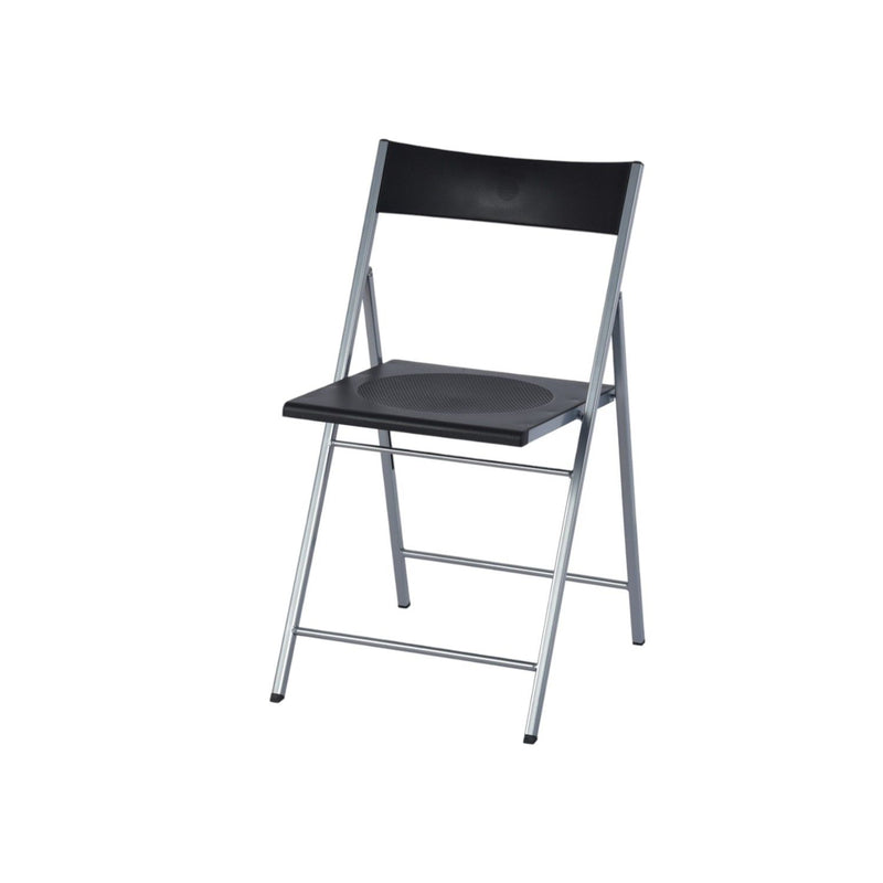Folding Side Chairs (Set of 6) - Black / Silver