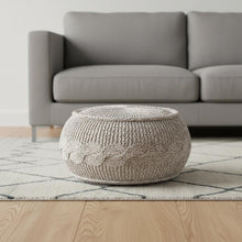 Load image into Gallery viewer, Cotton Ottoman Round - Beige
