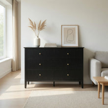 Load image into Gallery viewer, Modern 6 Drawer Fluted Dresser

