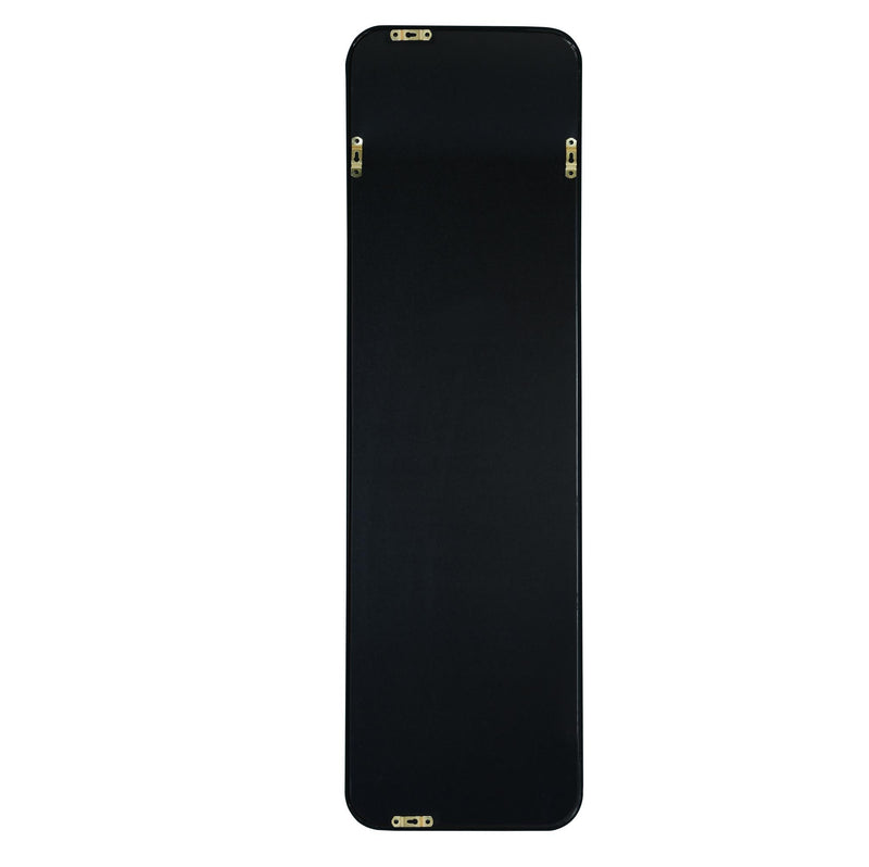 Aluminum Wall Mounted And Over The Door Framed Full Length Hanging Mirror (756089) - Black