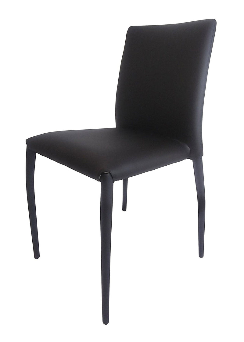 Upholstered Faux Leather Dining Room Side Chairs (Set of 4) - Black