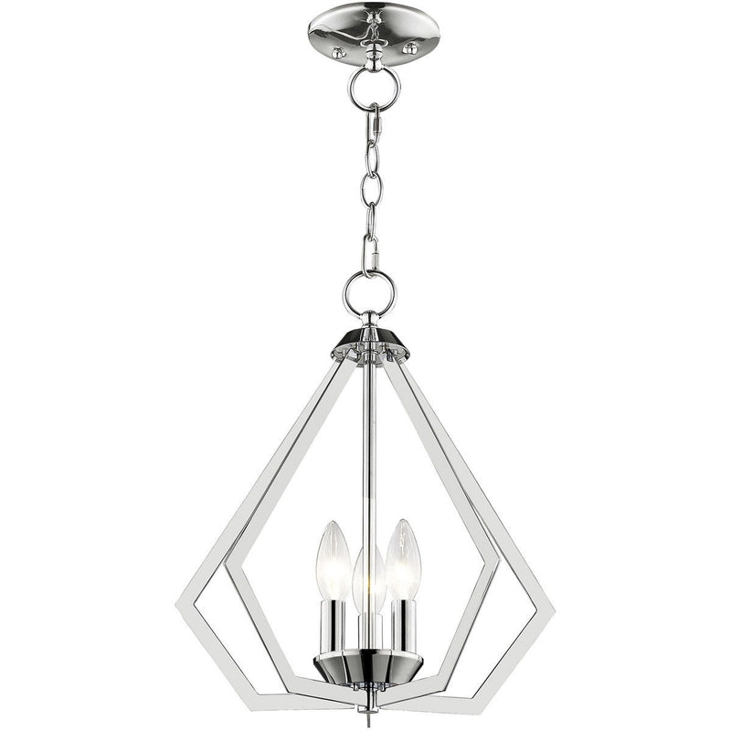 16" Three Light Dimmable Chandelier With Shades - Silver