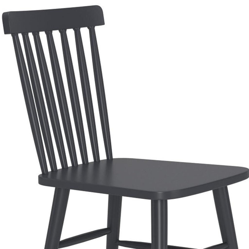 Aluminum Slat Back Dining Side Chairs (Set of 2) - Black