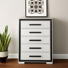 Load image into Gallery viewer, 48" Wood Five Drawer Dresser - Gray And Black

