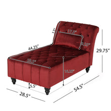Load image into Gallery viewer, Ethereala - Upholstered Velvet Chaise Lounge With Button Tufted - Garnet
