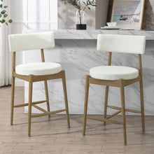 Load image into Gallery viewer, Mid Century Modern Counter Stools, Fabric Upholstered Chairs
