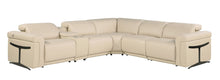 Load image into Gallery viewer, Italian Leather Modular L Shaped Six Piece Corner Sectional With Console - Beige
