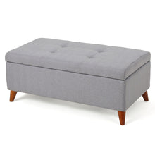 Load image into Gallery viewer, Kinetics - Upholstered Storage Ottoman With Lift-Top And Button Tufted Seat - Light Gray
