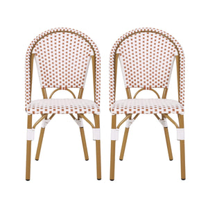 Outdoor Rattan And Aluminum French Bistro Chairs Set