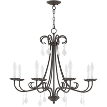 Load image into Gallery viewer, 25" Eight Light Dimmable Chandelier With Shades - Bronze
