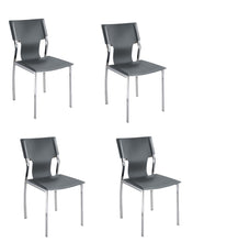 Load image into Gallery viewer, Leather Dining Side Chairs (Set of 4) - Gray / Silver
