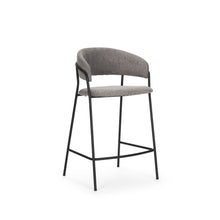 Load image into Gallery viewer, Fabric And Metal Counter Height Bar Chair - Gray / Black
