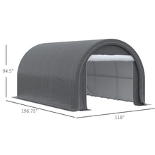 Load image into Gallery viewer, Outsunny - 10' x 16' Carport, Heavy Duty Portable Garage Storage Tent With Large Zippered Door, Anti-Uv Pe Canopy Cover For Car, Truck, Boat, Motorcycle, Bike, Garden Tools, Outdoor Work
