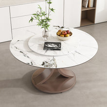 Load image into Gallery viewer, Round Dining Table With 360° Rotating Lazy Susan Scratch &amp; Heat For Dining Room &amp; Kitchen, Table Only - White
