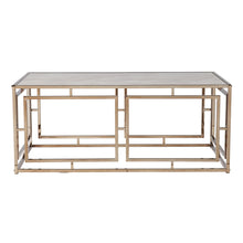 Load image into Gallery viewer, Glass Metal Rectangular Coffee Table - Champagne
