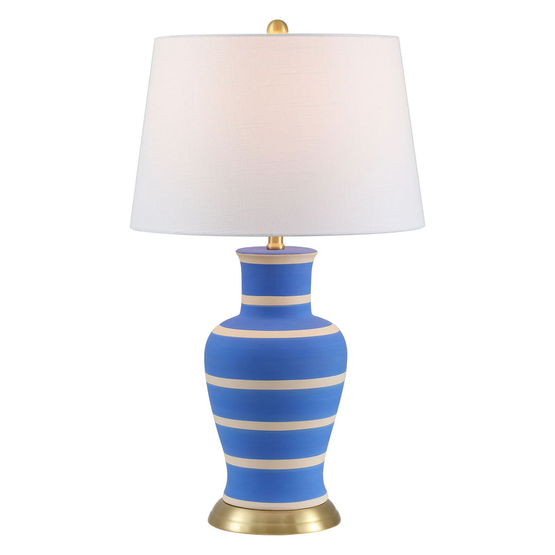 Urn Bedside Lamp With Empire Shade - Blue