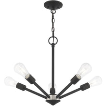 Load image into Gallery viewer, Five-Light Dimmable Chandelier With Shades - Black
