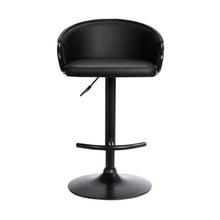Load image into Gallery viewer, 24" Faux Leather And Iron Swivel Low Back Adjustable Height Bar Chair - Black
