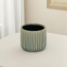 Load image into Gallery viewer, Striped Round Pot Planter - Beige / Green

