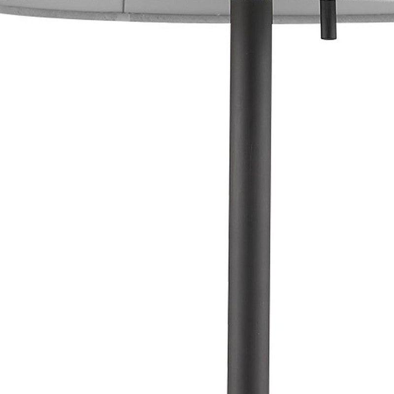 Metal Table Lamp With White Cone Shade - Black