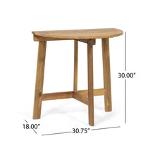 Load image into Gallery viewer, Outdoor Half Round Folding Acacia Wood Bistro Table
