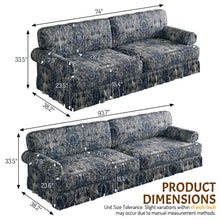 Load image into Gallery viewer, Luxuriously Comfortable Cloud Couch With Elegant Rolled Arms &amp; Pleated Skirt Design
