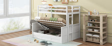 Load image into Gallery viewer, Wood Twin over Full Bunk Bed with Hydraulic Lift Up Storage, White
