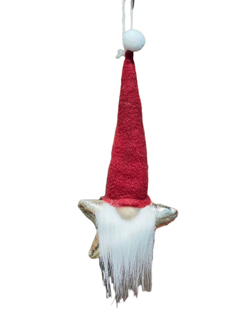 Fabric Christmas Santa Standing Gnome - Red / White / Gold
