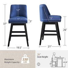 Load image into Gallery viewer, Upholstered Swivel Bar Stool
