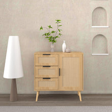 Load image into Gallery viewer, Dresser With Drawers And Adjustable Shelf - Antique Natural / Rattan
