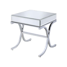 Load image into Gallery viewer, Glass Square Mirrored End Table - Silver And Clear

