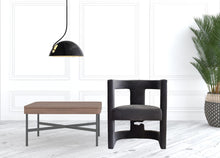 Load image into Gallery viewer, Velvet Contemporary Pierced Back Arm Chair - Dark Gray

