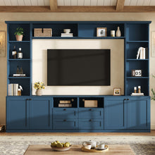 Load image into Gallery viewer, Farmhouse Elegant Entertainment Center Wall Unit With 4 Drawers
